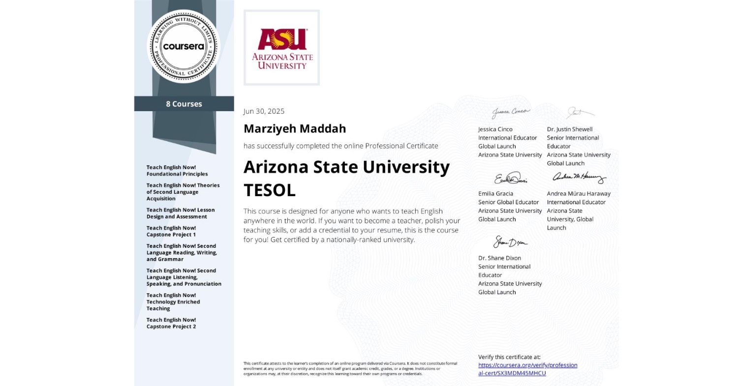 TESOL Professional Certificate