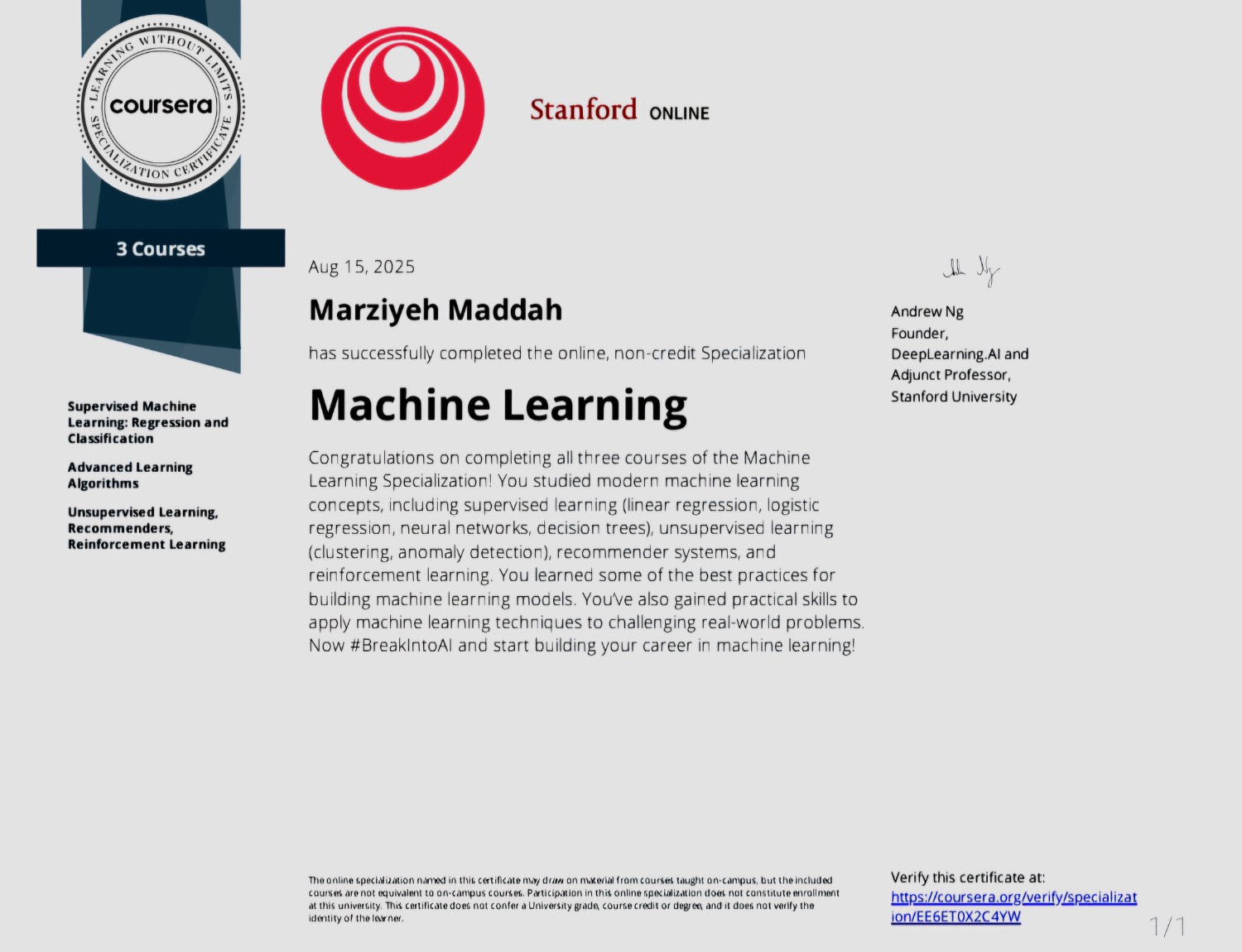 Machine Learning Specialization